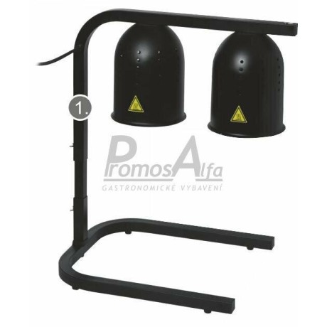 Infra lampa stolní - hliník černá