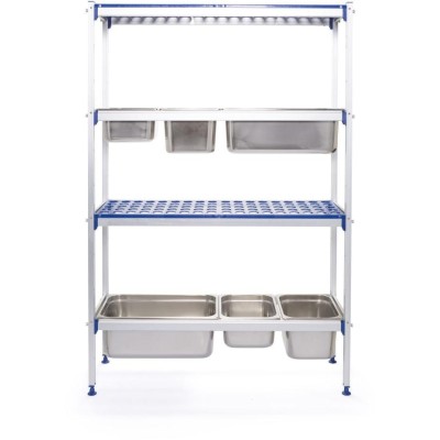 Skladový regál hliníkový pro GN, HENDI, spojovací hák, 15x42x(H)42mm