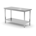 Centrální pracovní stůl s polici, šroubovaný, hloubka 700 mm, HENDI, Kitchen Line, 1200x700x(H)850mm