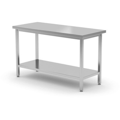 Centrální pracovní stůl s polici, šroubovaný, hloubka 700 mm, HENDI, Kitchen Line, 1800x700x(H)850mm