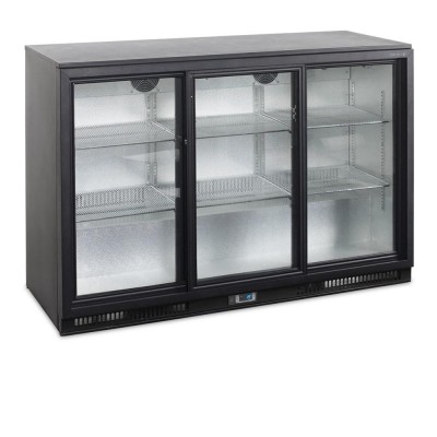 TEFCOLD BA31S-3 Minibar prosklené křídlové dveře, černá