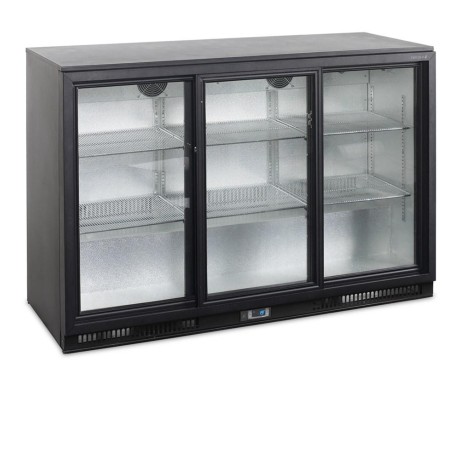 TEFCOLD BA31S-3 Minibar prosklené křídlové dveře, černá