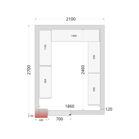 TEFCOLD CR 210x270x220 Panely ke stavebnicovým boxům 120 mm