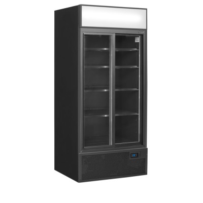 TEFCOLD FSC 891 S Black Chladicí skříň prosklené posuvné dveře
