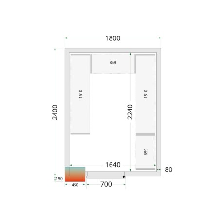 TEFCOLD CR 180x240x220 Panely ke stavebnicovým boxům 80 mm