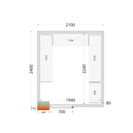 TEFCOLD CR 210x240x220 Panely ke stavebnicovým boxům 80 mm
