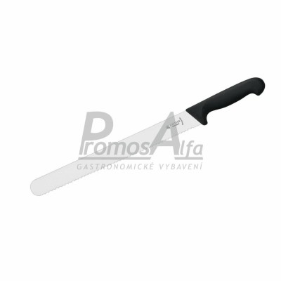Nůž krájecí uzenářský 31 cm, hladký - černý