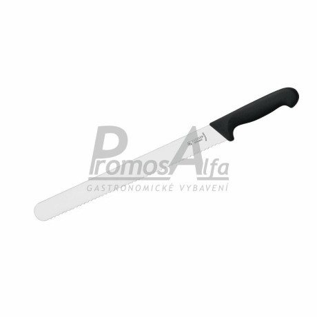 Nůž krájecí uzenářský 31 cm, hladký - černý