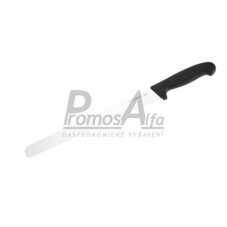 Nůž krájecí uzenářský 310 mm, zvlněný - černý
