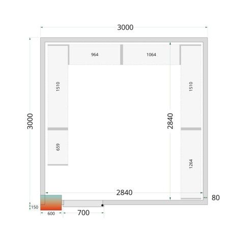 CR 300x300x220 Panely ke stavebnicovým boxům 80 mm