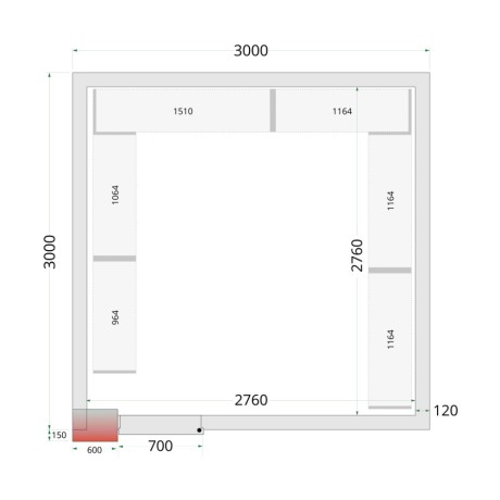CR 300x300x220 Panely ke stavebnicovým boxům 120 mm