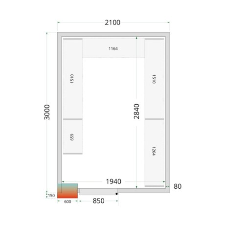 CR 210x300x220 WD Panely ke stavebnicovým boxům 80 mm