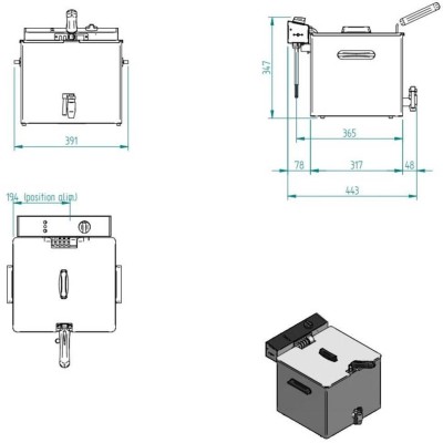 FRITÉZA STOLNÍ ELEKTRICKÁ MF 120 R - objem 12 l