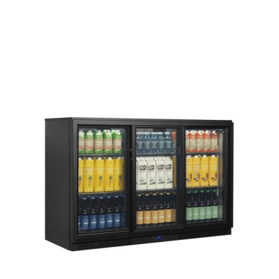 TEFCOLD BA31S-3 Minibar prosklené křídlové dveře, černá
