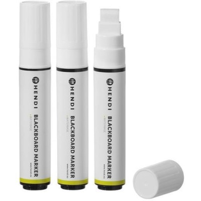 Popisovače na bílé tabule se širokým hrotem, HENDI, 3x bílý
