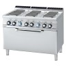 Sporák elektrický se statickou elektrickou troubou 3x GN 1/1 - 6x plotýnka 400 V | RM - CFQ6-712ET
