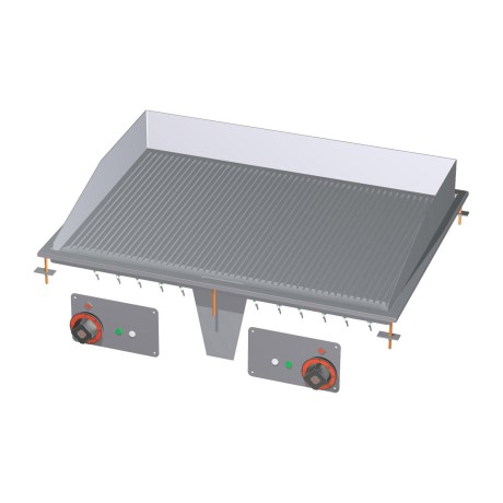 Grilovací deska 75x55 drop-in elektrická chromovaná rýhovaná 400 V | RM - FTRD-68ETS