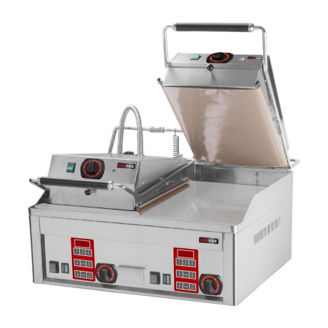 Grilovací deska elektrická hladká durable chrom | REDFOX - FTHC 60 ED + 2x KD 30 T