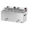 Fritéza elektrická dvojitá 0,74 kW/l, 11+11 l stolní s výpustí 400 V | REDFOX - FE 1010 T