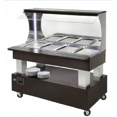 SALÁTOVÝ BAR PŘÍSTĚNNÝ VYHŘÍVANÝ SBM 40 C - WENGE