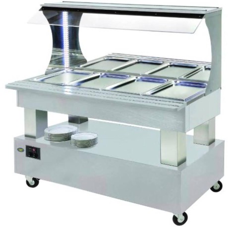 SALÁTOVÝ BAR PŘÍSTĚNNÝ KOMBINOVANÝ SBM 40 M - BÍLÉ DŘEVO/WHITE