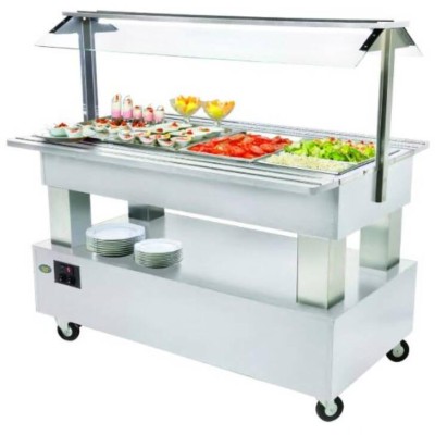 SALÁTOVÝ BAR STŘEDOVÝ VYHŘÍVANÝ SB 40 C - BÍLÉ DŘEVO/WHITE