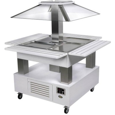 SALÁTOVÝ BAR CENTRÁLNÍ CHLADÍCÍ SBC 40 F - BÍLÉ DŘEVO/WHITE