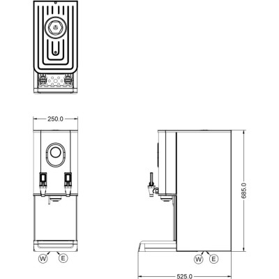 OHŘÍVAČ VODY EB 6TFX - S PŘIPOJENÍM NA VODU, výkon 60 l