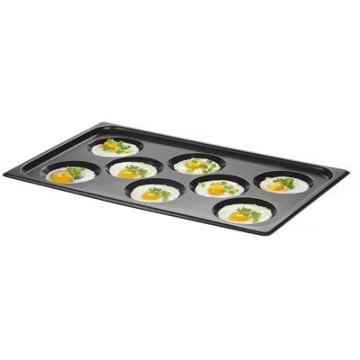 Tác na vejce, s nepřilnavým povrchem CONVECTOMAT EGGPLATE, HENDI, GN 1/1, Černá, 530x325x(H)26mm