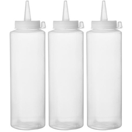 Dávkovací lahve - 3 ks, HENDI, 0,35L, Průhledná, 3 ks, ⌀55x(H)205mm