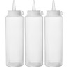 Dávkovací lahve - 3 ks, HENDI, 0,35L, Průhledná, 3 ks, ⌀55x(H)205mm