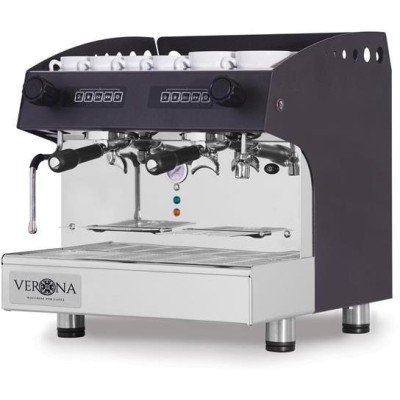 Kompaktní automatický kávovar Julia, 2-skupinový, HENDI, Kávovar JULIA Compact, 2pákový, automatický, černý, 230V/2700W, 475x563