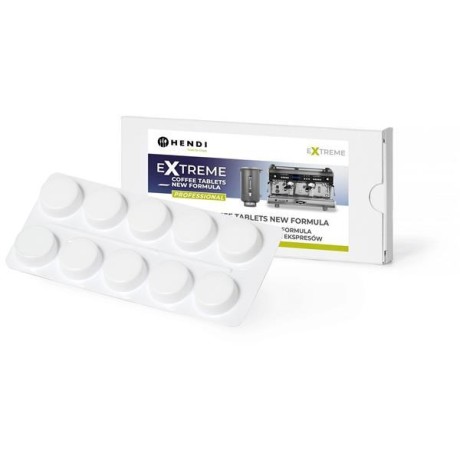 Extreme Coffee Tablets NEW FORMULA profesionální čistící prostředek na kávovary, HENDI, 10 tabletek v blistru