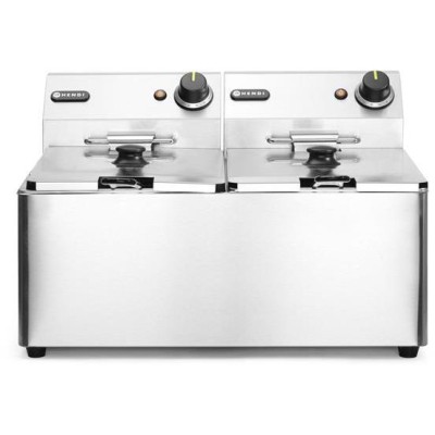 Fritéza Kitchen Line - 2x 8L, HENDI, Kitchen Line, 16L, 230V/7000W, 542x430x(H)351mm