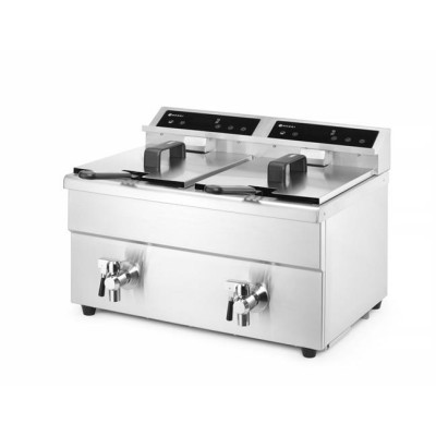 Indukční fritéza s výpustí - 2 x 8 l, HENDI, Profi Line, 16L, 230V/7000W, 577x609x(H)410mm