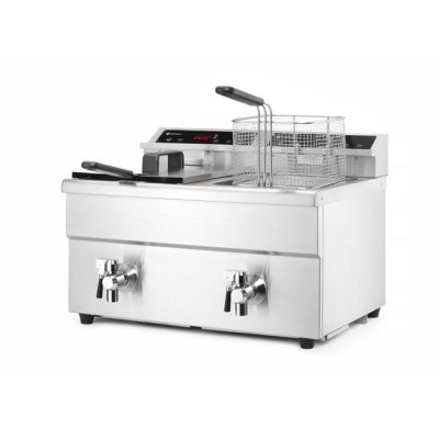 Indukční fritéza s výpustí - 2 x 8 l, HENDI, Profi Line, 16L, 230V/7000W, 577x609x(H)410mm