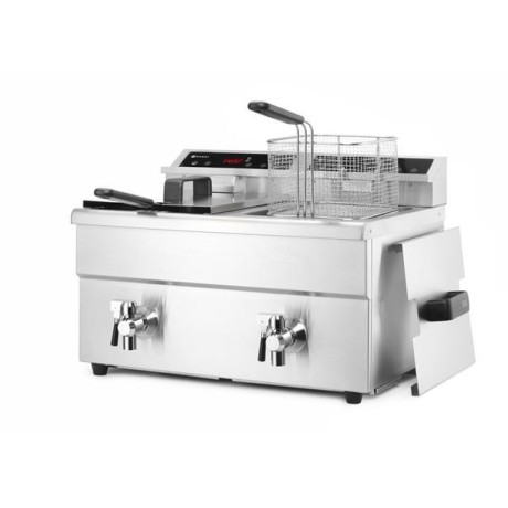 Indukční fritéza s výpustí - 2 x 8 l, HENDI, Profi Line, 16L, 230V/7000W, 577x609x(H)410mm