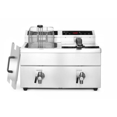 Indukční fritéza s výpustí - 2 x 8 l, HENDI, Profi Line, 16L, 230V/7000W, 577x609x(H)410mm