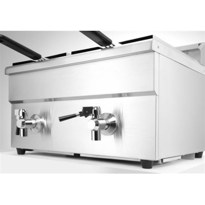 Indukční fritéza s výpustí - 2 x 8 l, HENDI, Profi Line, 16L, 230V/7000W, 577x609x(H)410mm
