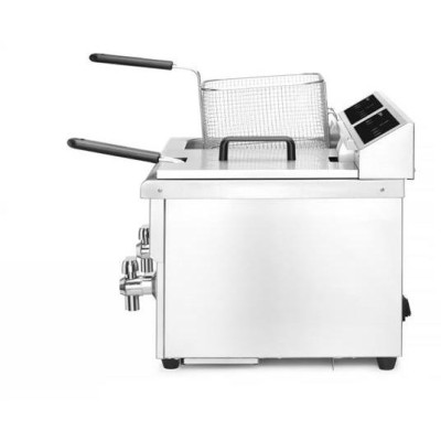 Indukční fritéza s výpustí - 2 x 8 l, HENDI, Profi Line, 16L, 230V/7000W, 577x609x(H)410mm