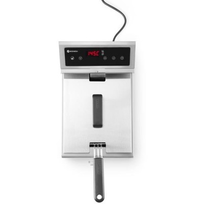 Fritéza indukční s výpustí, obj. 8 l, HENDI, 8L, Světle šedá, 230V/3500W, 288x619x(H)408mm