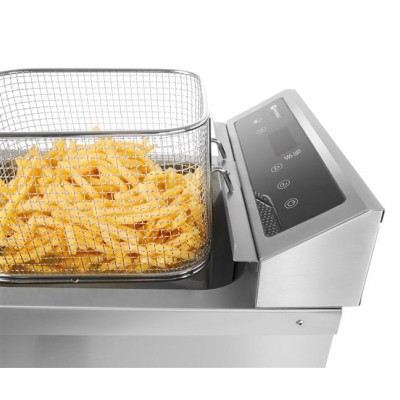 Fritéza indukční s výpustí, obj. 8 l, HENDI, 8L, Světle šedá, 230V/3500W, 288x619x(H)408mm