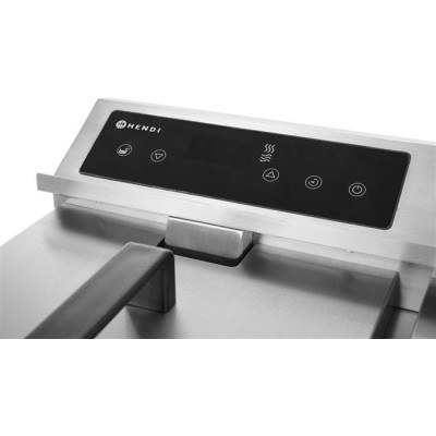 Fritéza indukční s výpustí, obj. 8 l, HENDI, 8L, Světle šedá, 230V/3500W, 288x619x(H)408mm