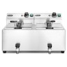Ruční fritéza s vypouštěcím kohoutem, 2 × 8 l, HENDI, Profi Line, 16L, 230V/7000W, 610x515x(H)369mm