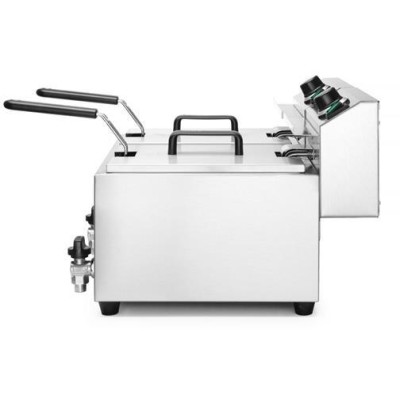 Ruční fritéza s vypouštěcím kohoutem, 2 × 8 l, HENDI, Profi Line, 16L, 230V/7000W, 610x515x(H)369mm