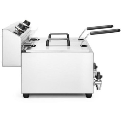Ruční fritéza s vypouštěcím kohoutem, 2 × 8 l, HENDI, Profi Line, 16L, 230V/7000W, 610x515x(H)369mm