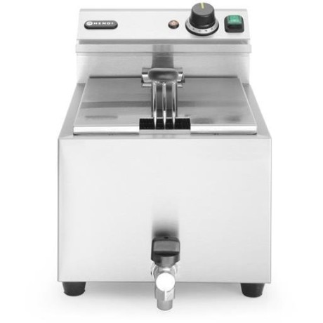 Ruční fritéza s vypouštěcím kohoutem, 8 l, HENDI, Profi Line, 8L, Světle šedá, 230V/3500W, 305x515x(H)354mm