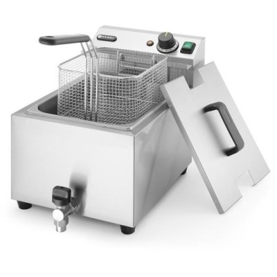 Ruční fritéza s vypouštěcím kohoutem, 8 l, HENDI, Profi Line, 8L, Světle šedá, 230V/3500W, 305x515x(H)354mm