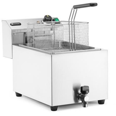 Fritéza XL Profi Line s vypouštěcím kohoutem, manuální, 10 l, 400 V, HENDI, Profi Line, 10L, 400V/6600W, 300x680x(H)420mm