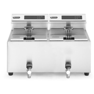 Fritéza Profi Line digitální s výpustí - 2x 8 l, HENDI, Profi Line, 16L, 230V/7000W, 605x515x(H)350mm